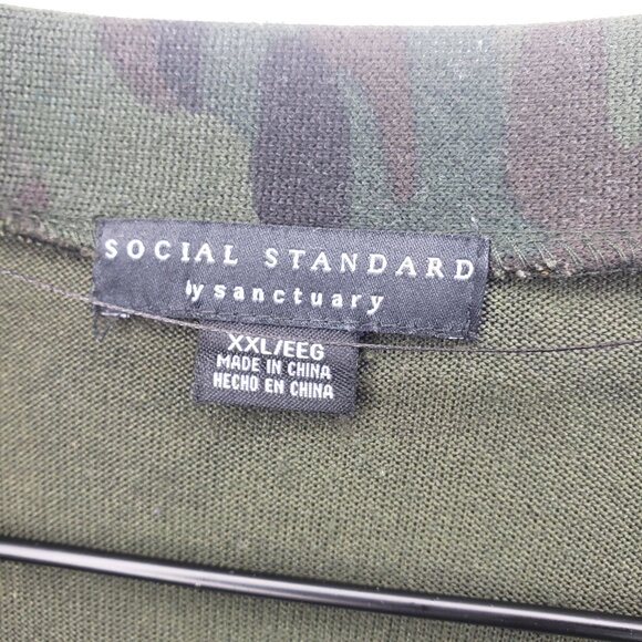 Social Standard Sanctuary Women's Sz 2XL Green Camouflage Button-up Cardigan - Picture 4 of 6